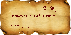 Hrabovszki Mátyás névjegykártya