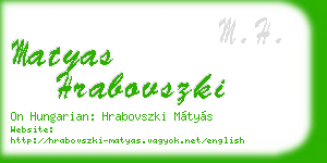 matyas hrabovszki business card