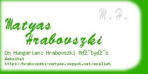 matyas hrabovszki business card